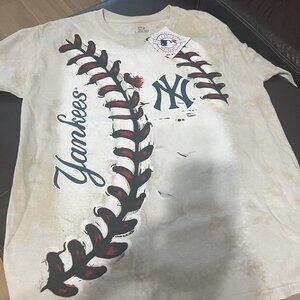 Youth Large ( L ) Liquid Blue Tie Dye Yankees TShirt